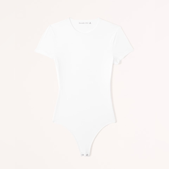 A&f Soft Matte Seamless Tee Bodysuit White XS - Picture 2 of 6
